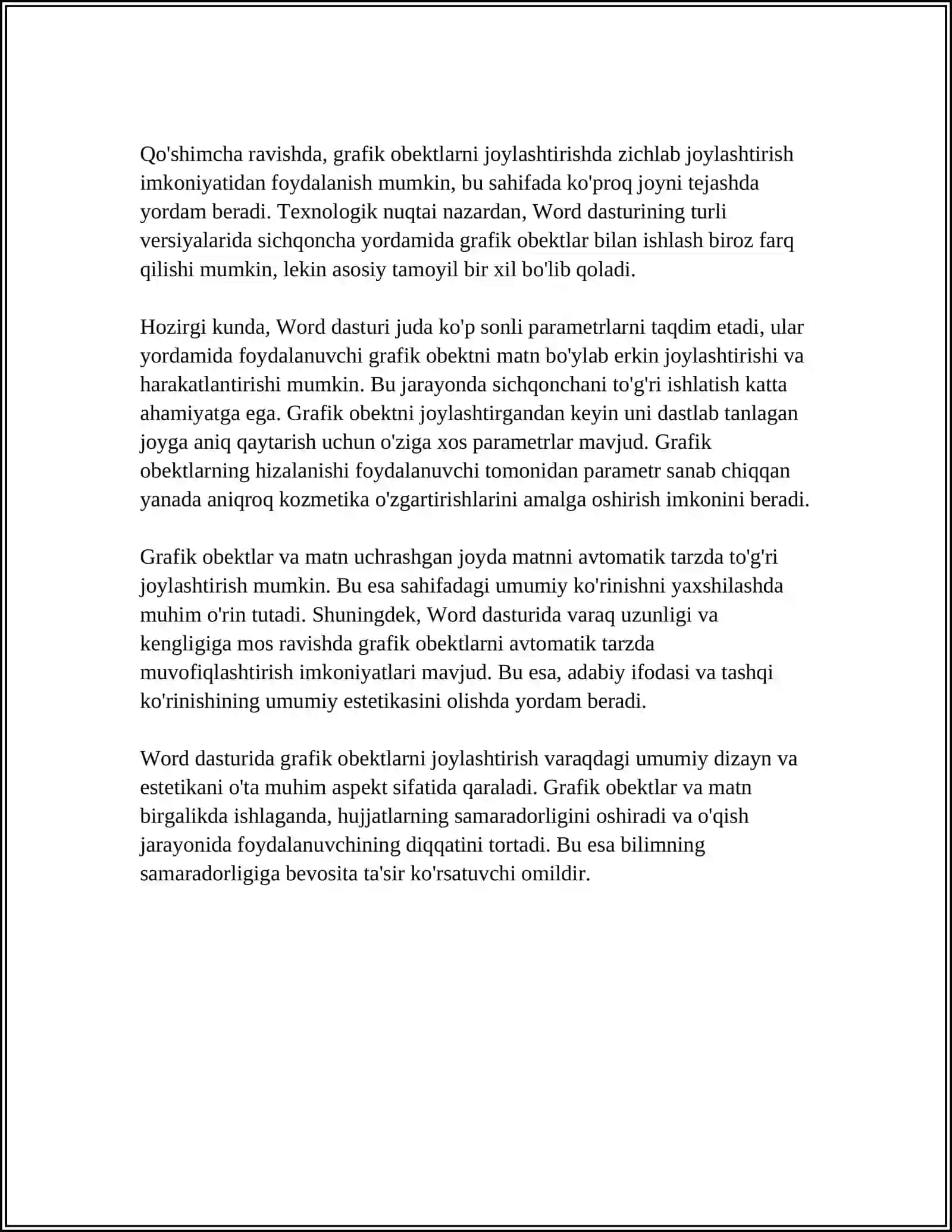 WORD DASTURIDA GRAFIK OBEKTLAR UTKAZISH 4