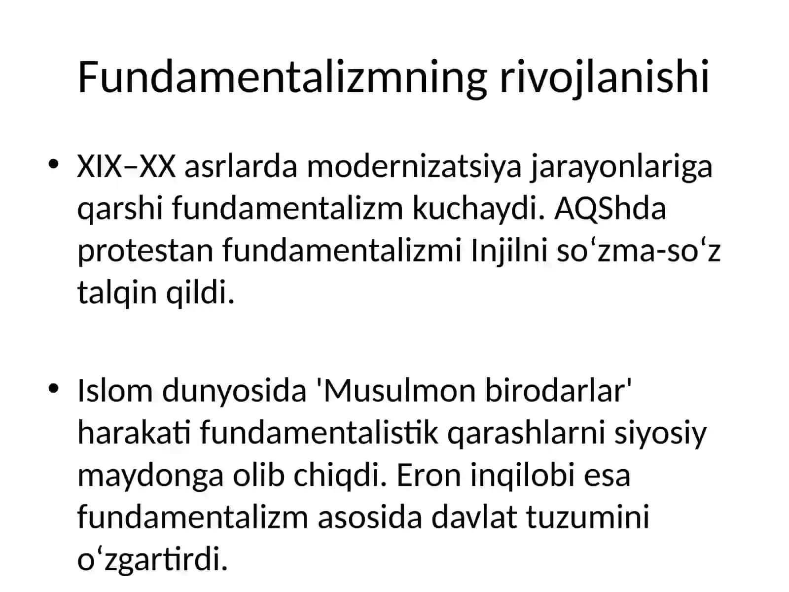 Diniy ekstremizm, fundamentalizm va terrorizm 4