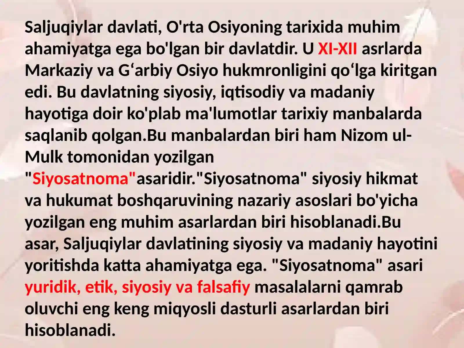 Nizomulmulk“Siyosatnoma” asari 4