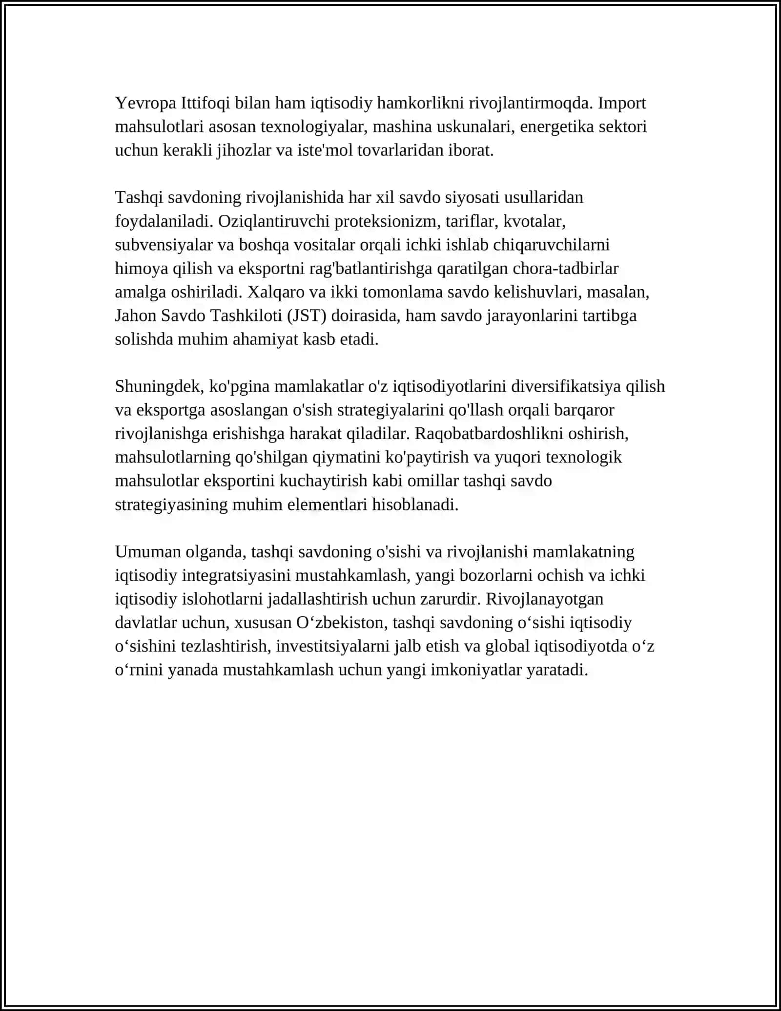 Toshkent Davlat Iqtisodiyot Universiteti Samarqand Filiali Mustaqil Ish 4