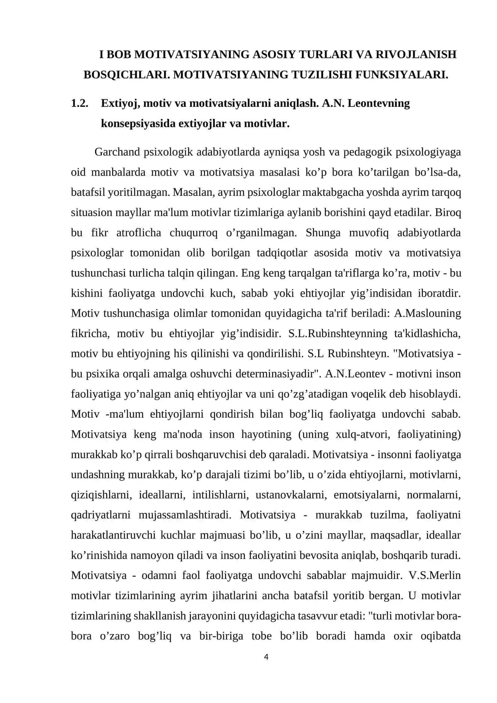 MOTIVATSIYANING TUZILISHI VA FUNKSIYALARI ASOSIY TURLARI VA RIVOJLANISH BOSQICHLARI 4