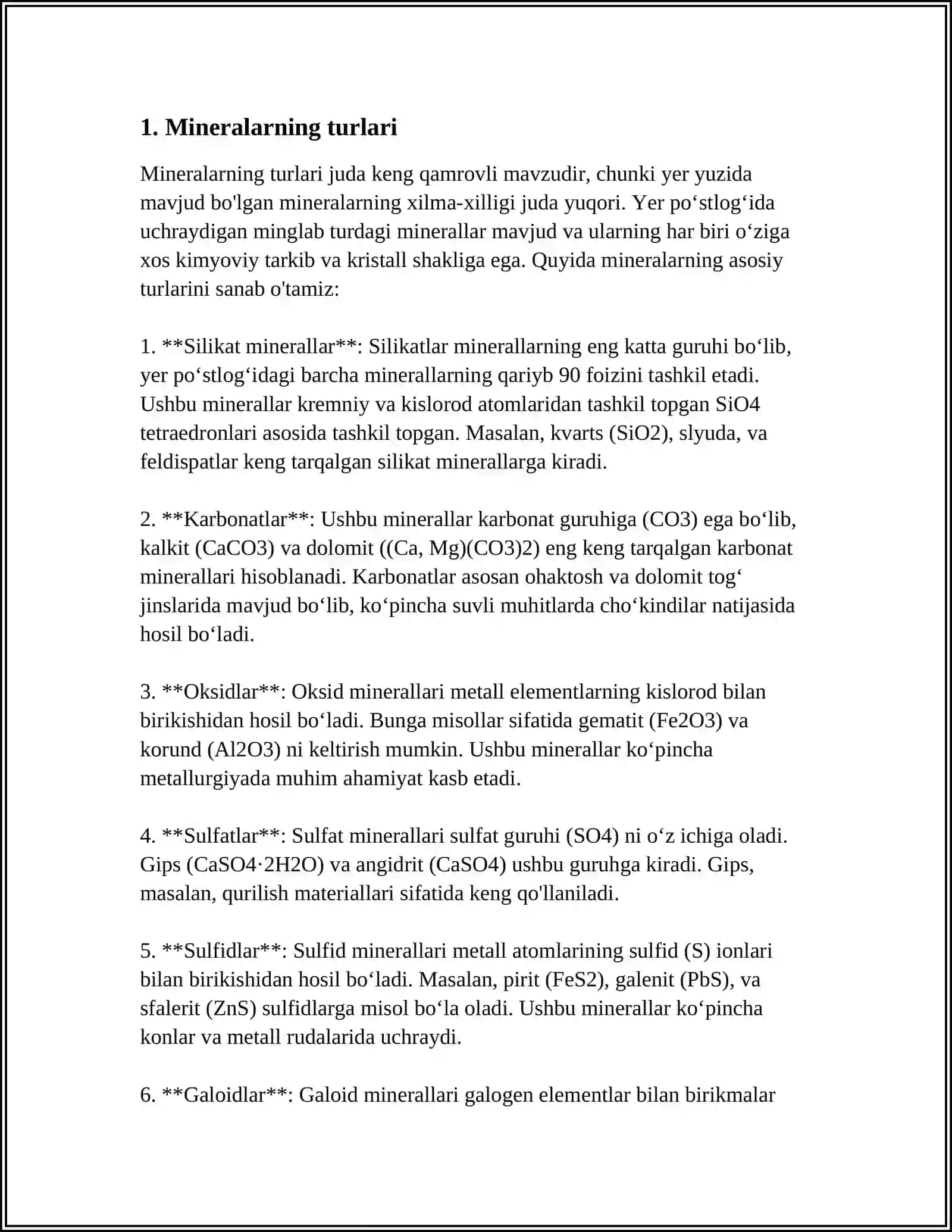 MINERALLAR HAQIDA TUSHUNCHA 4