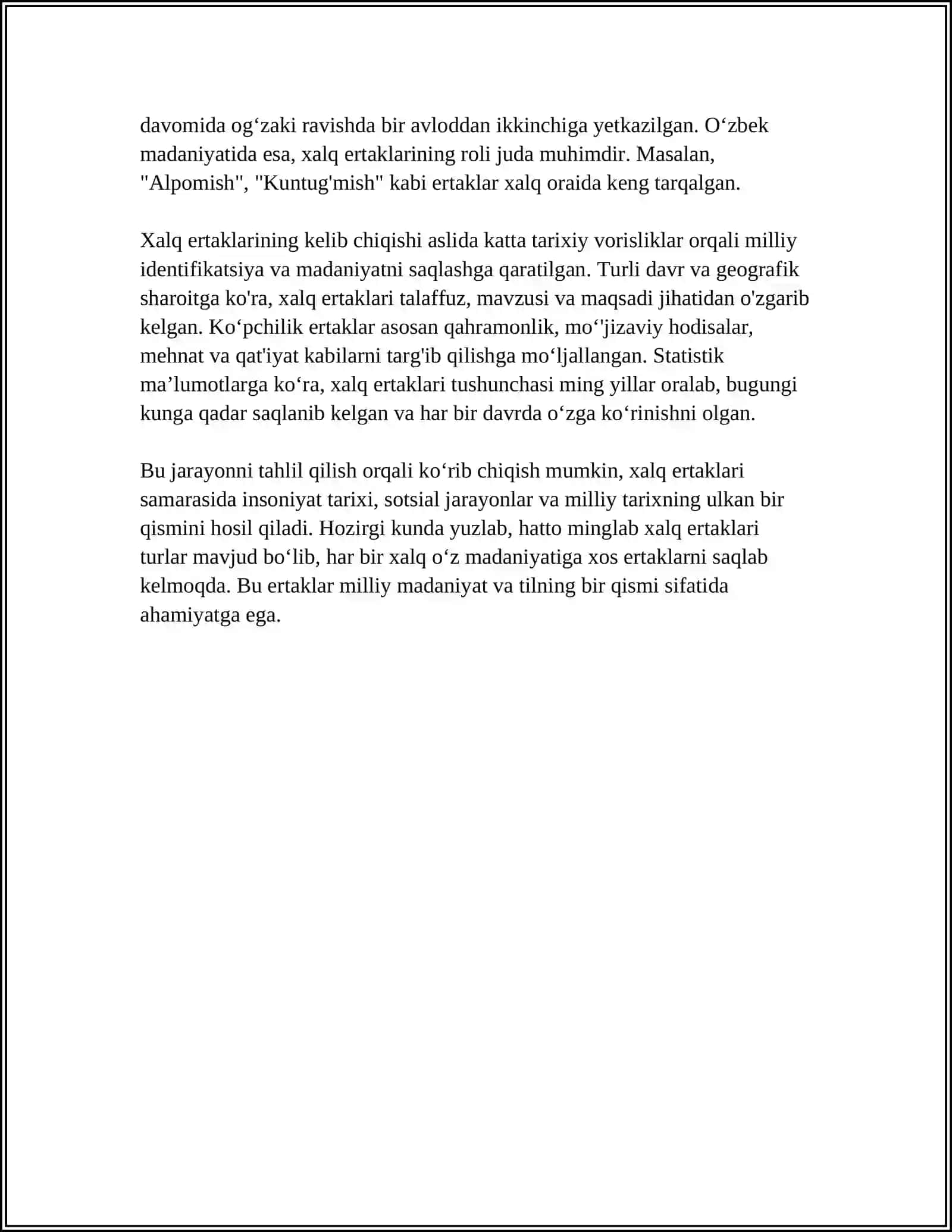 XALQ ERTAKLARI TURLARI XALQ DOSTONLARI JANRI XUSUSYATLARI 4