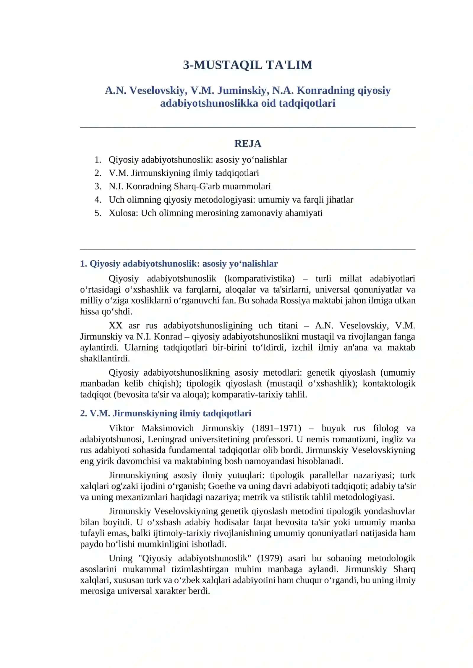 QIYOSIY ADABIYOTSHUNOSLIK 4