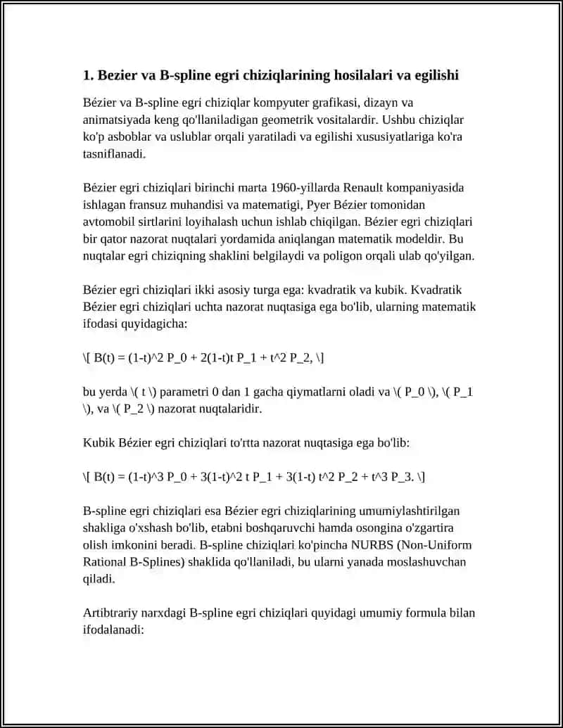 KOMPYUTER GRAFIKASIDA DIFFERENSIAL HISOB TATBIQLARI 4