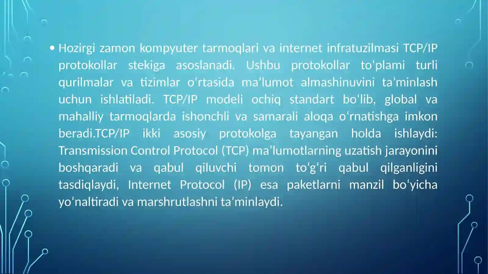 Tcpip protokollar steki haqida umumiy tushuncha 4