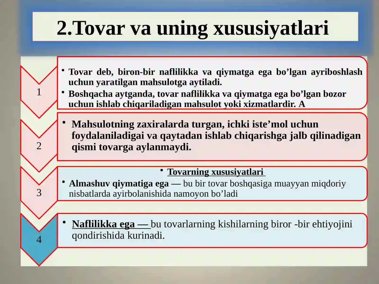 IQTISODIYOTDA TOVAR VA PUL 4