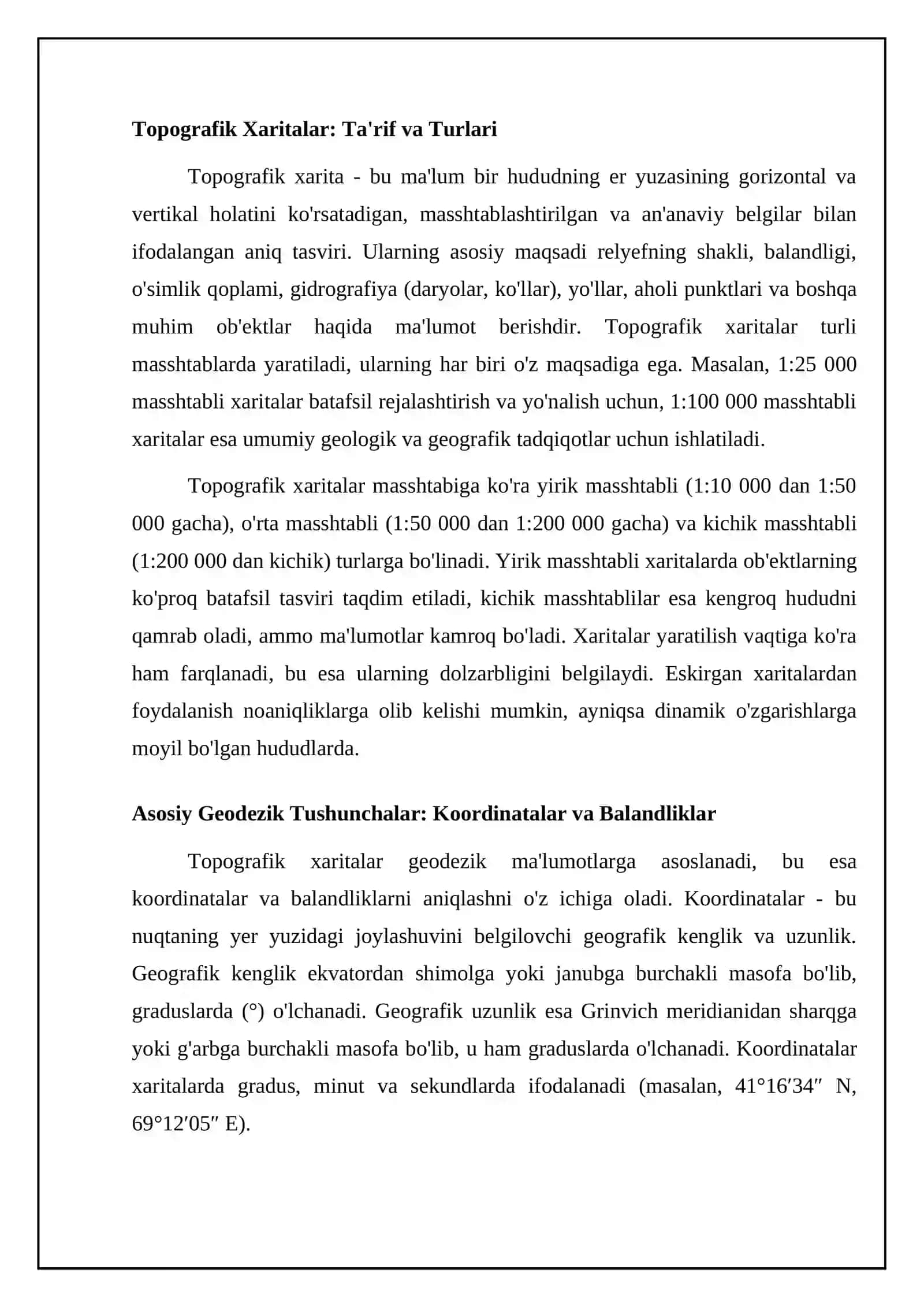Topografik kartada orientirlash burchaklarini o’lchash va hisoblash usullari 4
