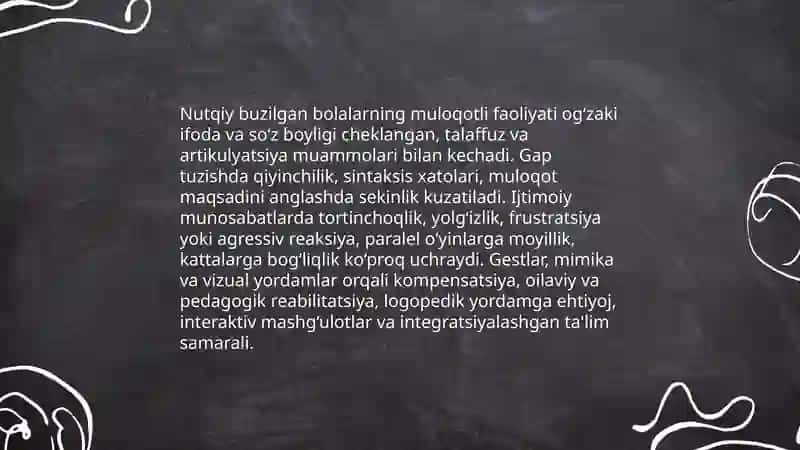 Maktabgacha yoshdagi nutqida kamchiligi bo'lgan bolalarning faoliyat xususiyatlari 4