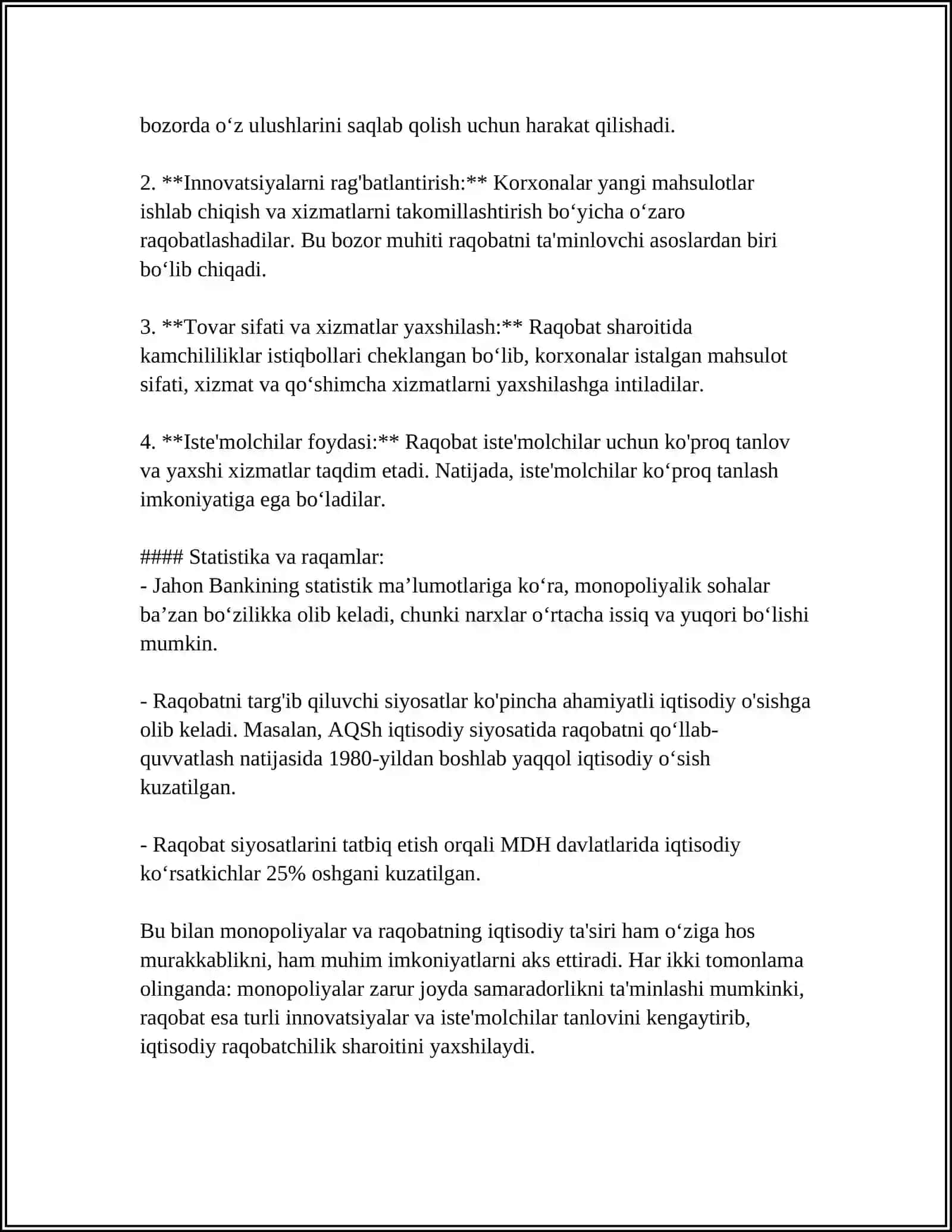 RAQOBAT VA MONOPOLIYA 4