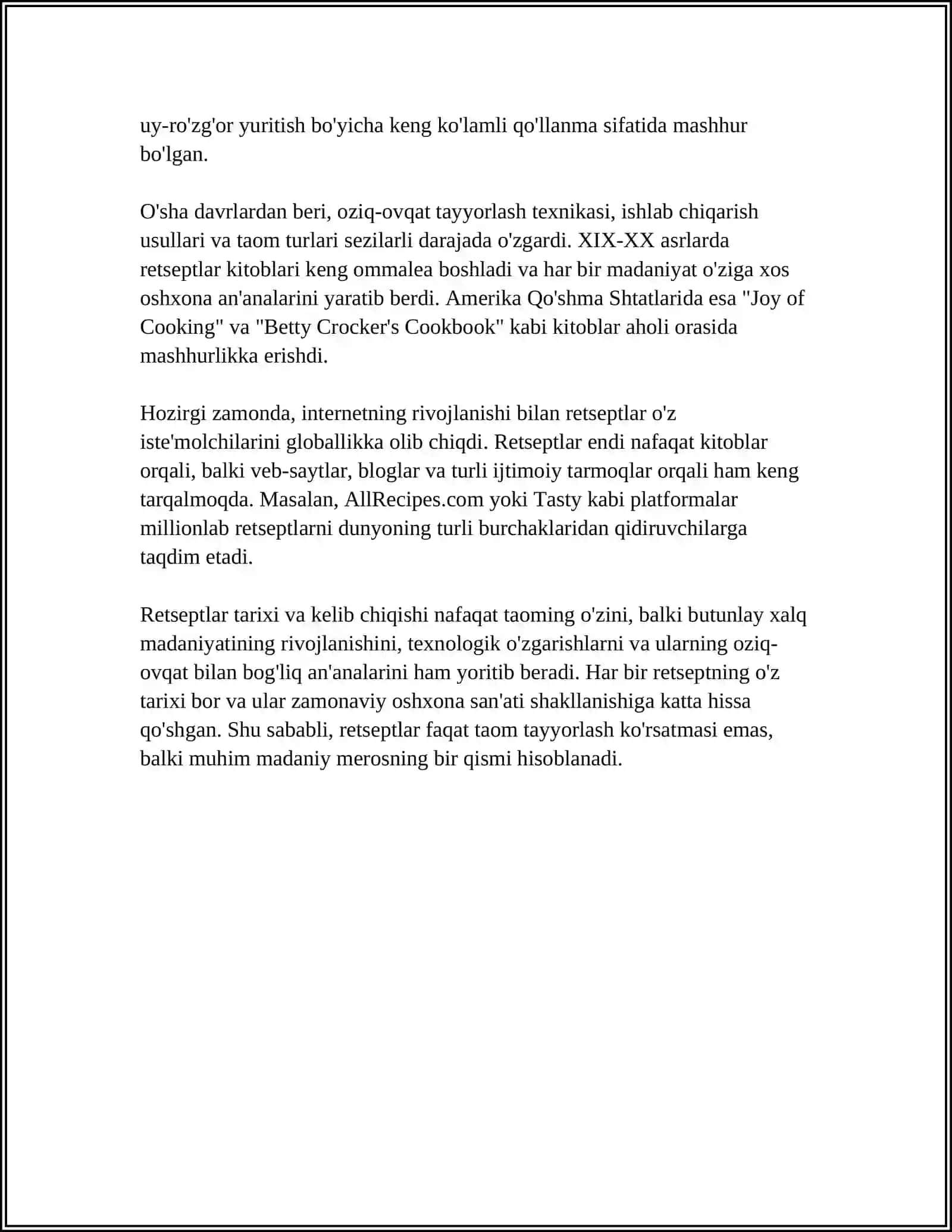 RETSEPT TARIXI 4