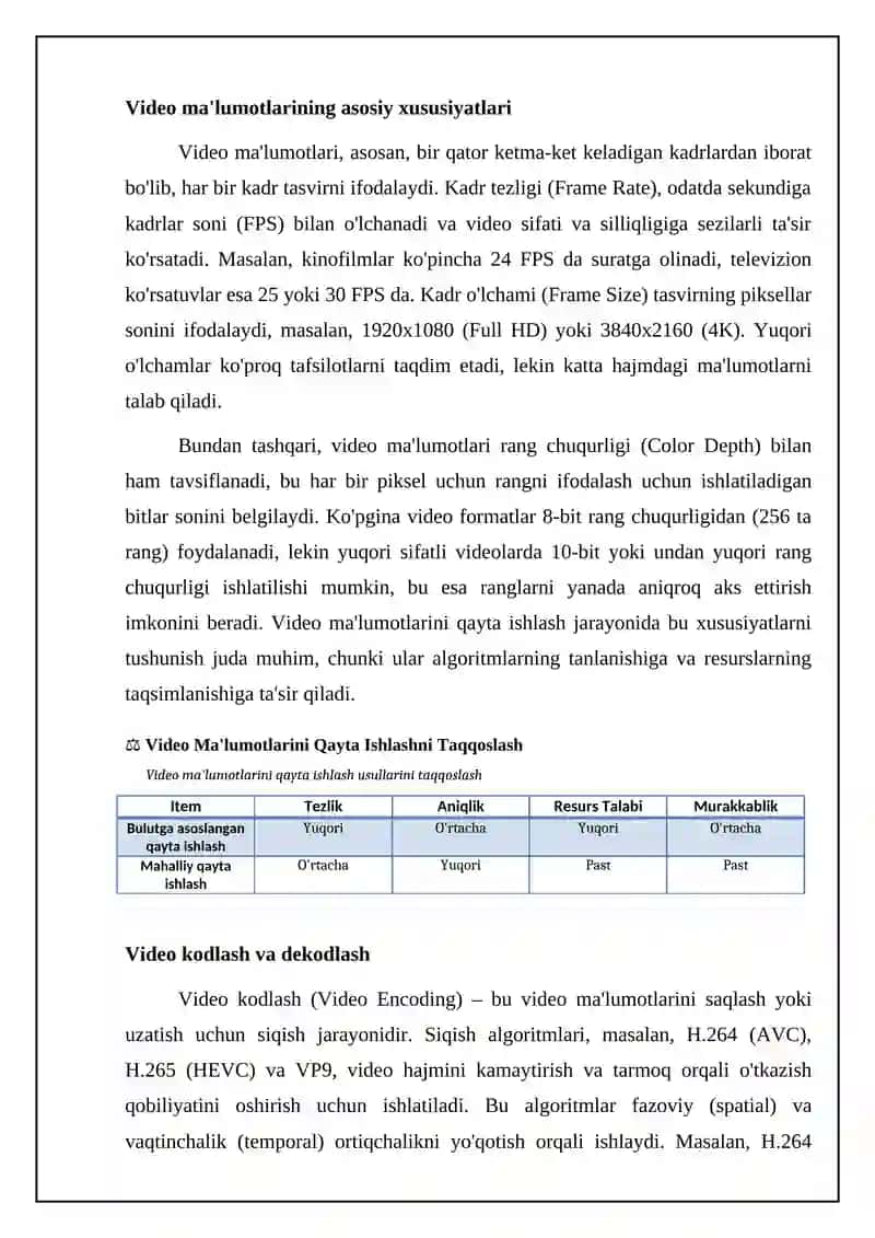 Video ma'lumotlarini qayta ishlash asoslari 4