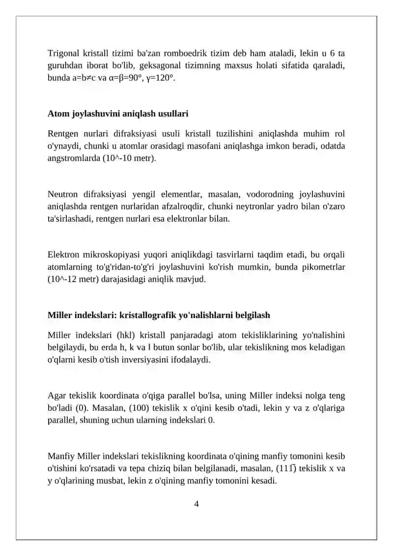 Moddalarning kristall tuzilishi 4