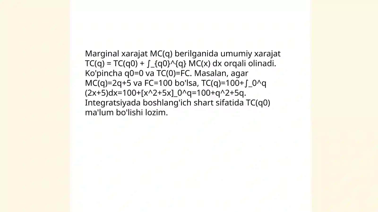 Integral usuli va uning moliyaviy tahlilda(iqtisodiyotda) qollanilishi 4