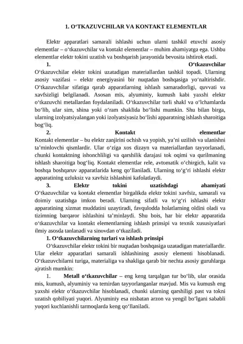: Elektr apparatlarini asosiy elementlari 4