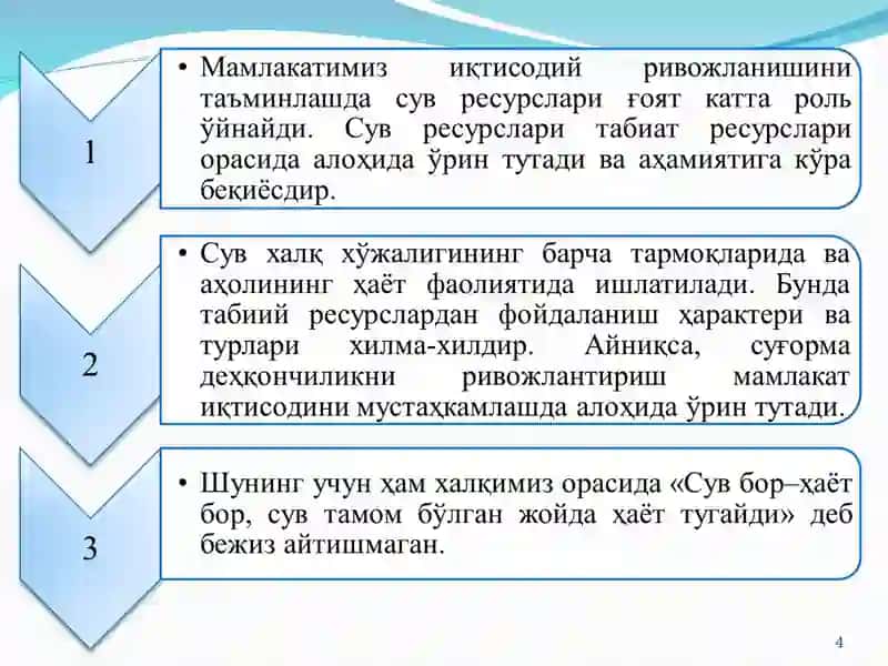 Suv xo‘jaligi iqtisodi va menejment 4