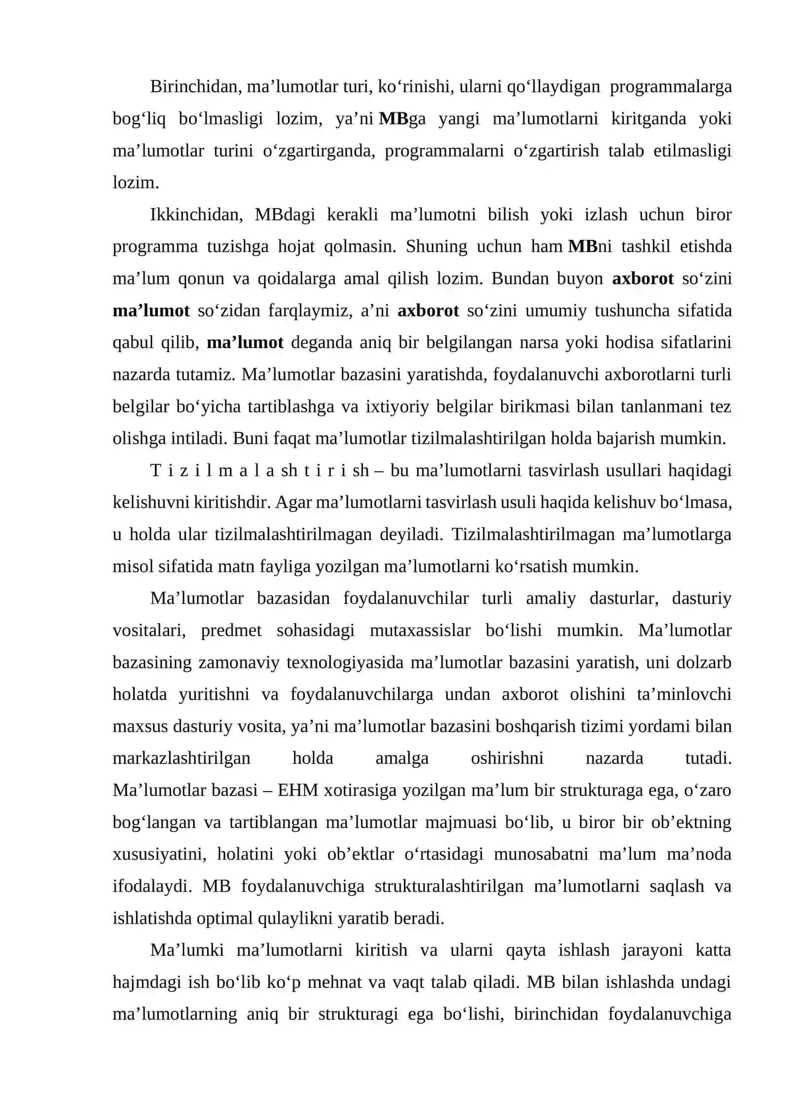 "Kafedra" MB loyihalash mavzusida KURS ISHI 4