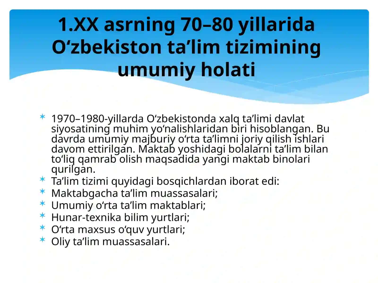 XXasrning 70–80 yillarida Oʻzbekistonda xalq ta’limi 4