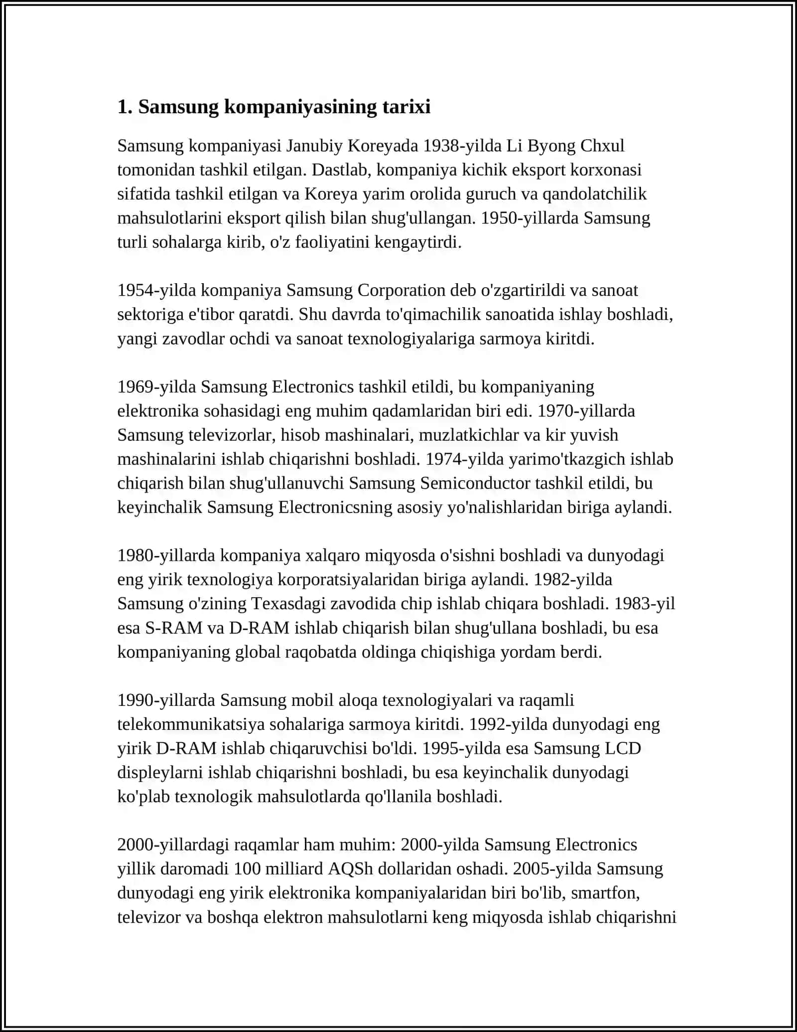 SAMSUNG KOMPANIYASI VA UNING MAXSULOTLARI 4
