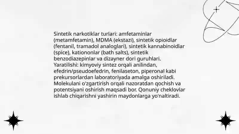 Tabiiy va sintetik narkotik vositalar foydasi va zarari 4