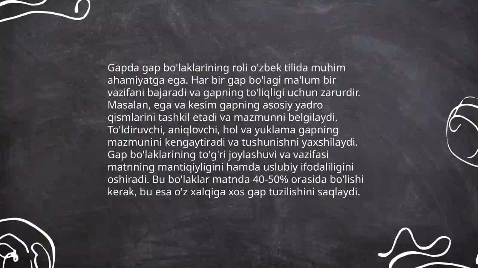 Gapning tuzilishi va tarkibi 4