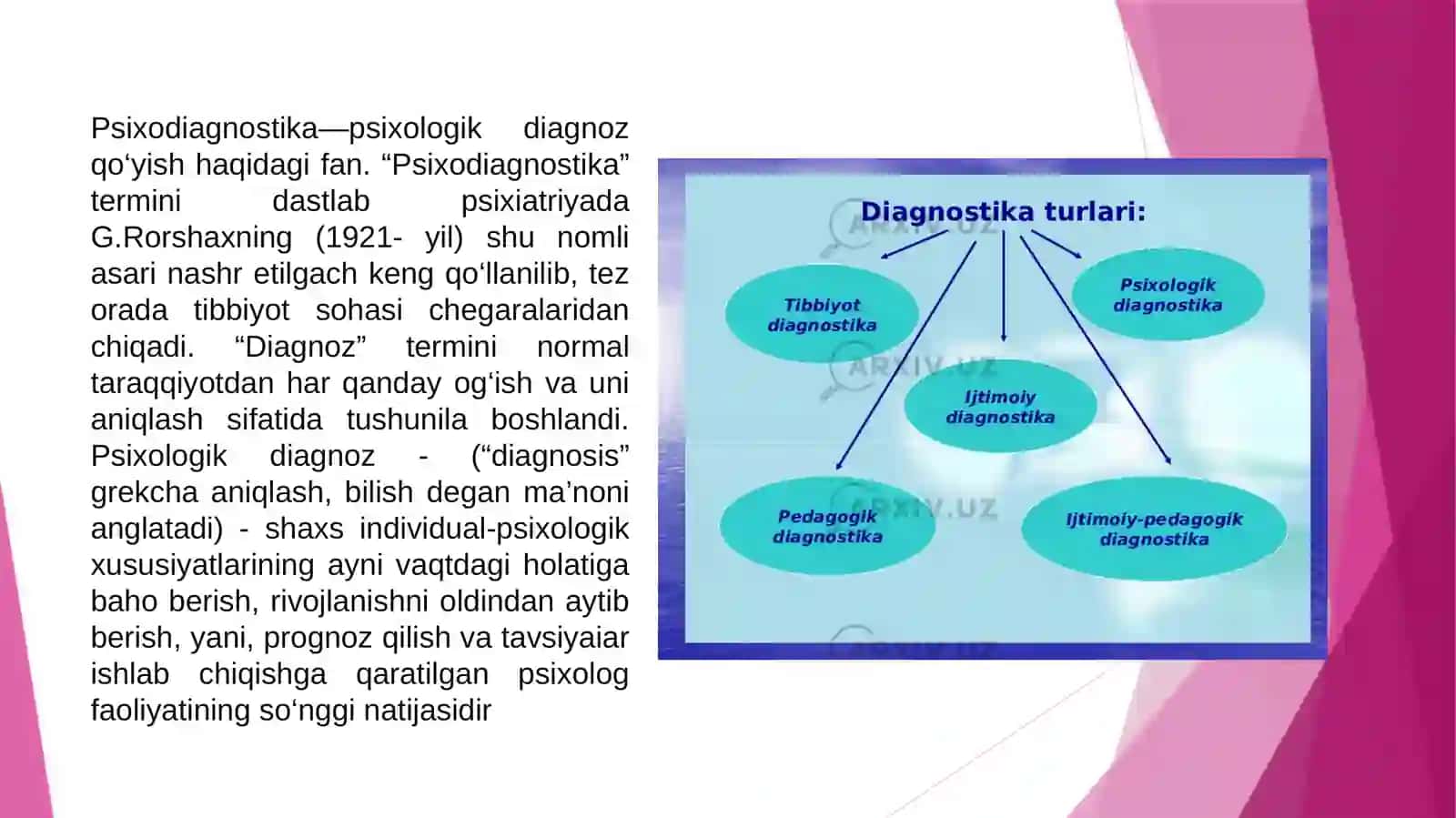 Psixolog faoliyatining ko’rinishi va sohalari 4