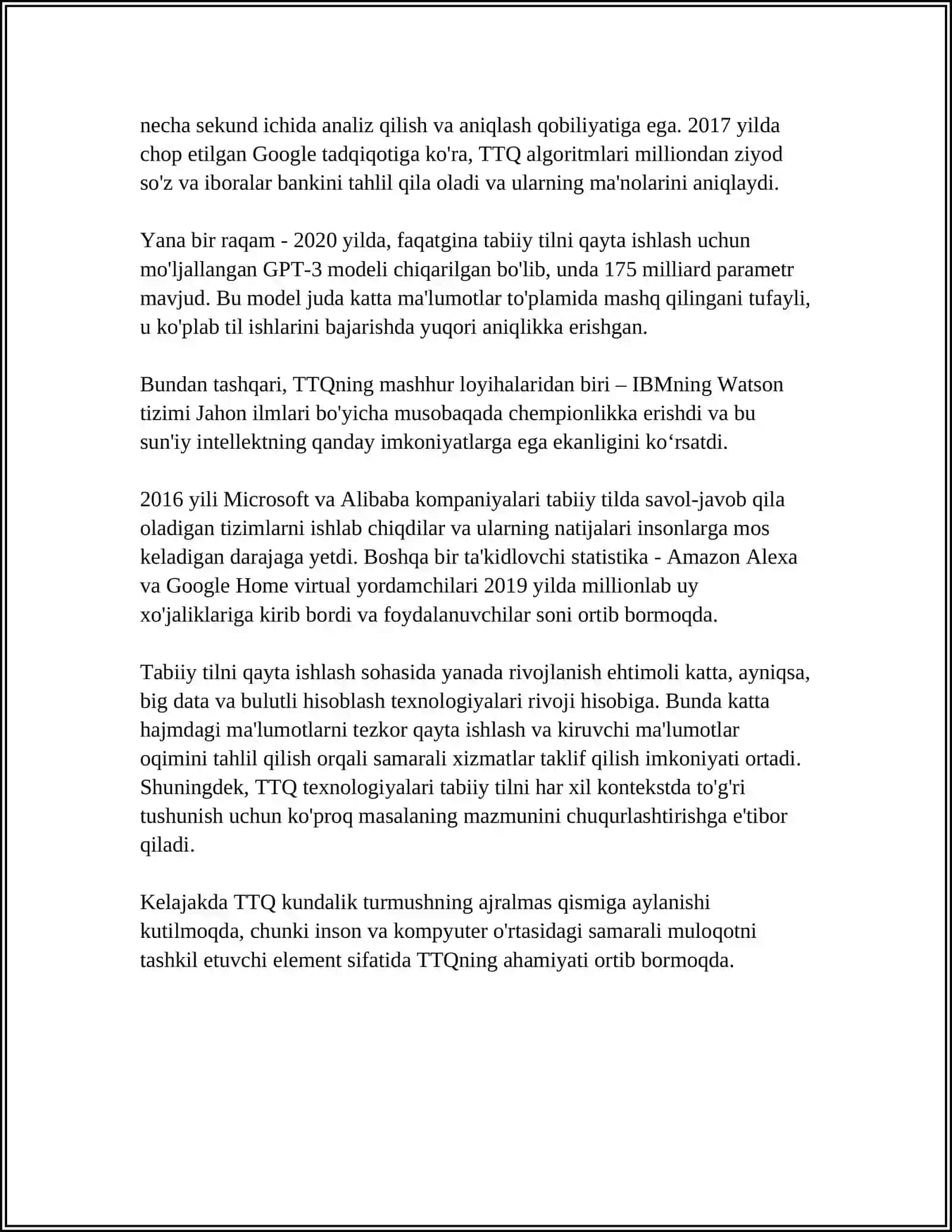 KOMPUTER LINGVISTIKASIDA BILIMLARNI BAXOLASH DASTURINI TUZISH 4