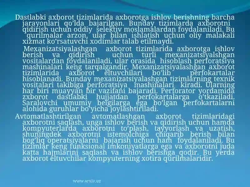 Axborot Tizimlari 4