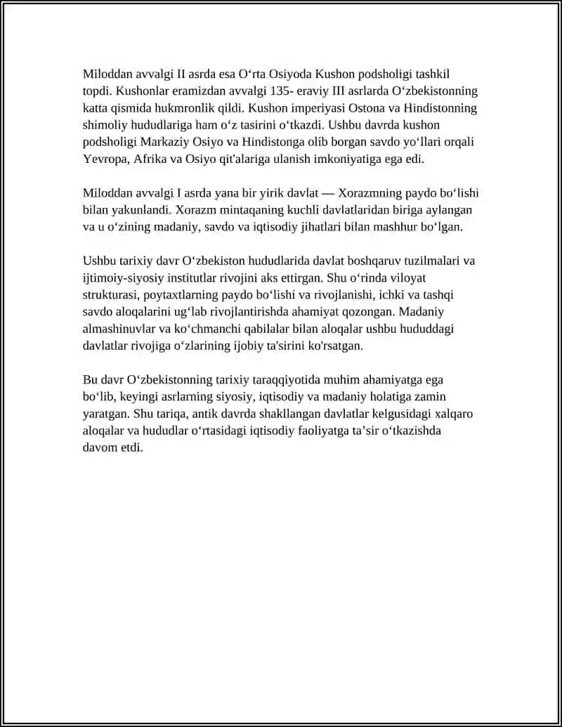 ÒZBEKISTONNING ANTIK DAVR DAVLATCHILIGI. SALAVKIYLAR VA YUNON-BAQTRIYA DAVLATLARI 4