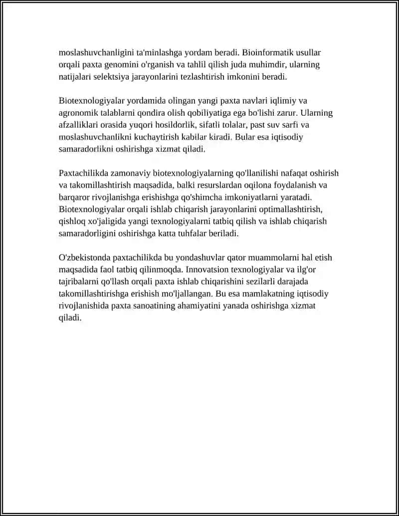 PAXTACHILIKDA FAN YUTUQLARI INOVATSION TEXNOLOGIYALARI VA ILG'OR TAJRIBASINI QO'LLASH 4