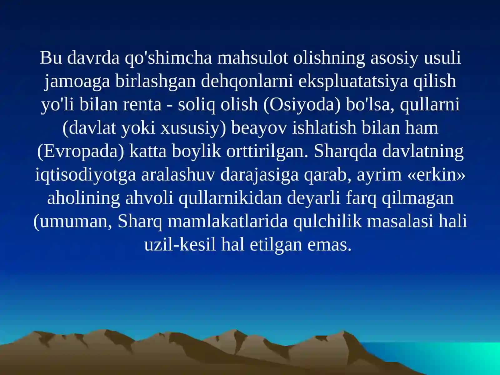 QADIMGI DUNYO IQTISODIY G’OYALARI 4