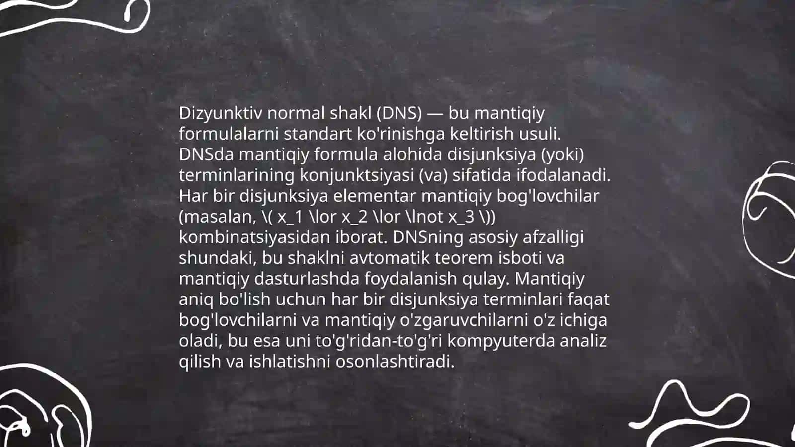 Formulalarning normal shakllari va xossalari 4
