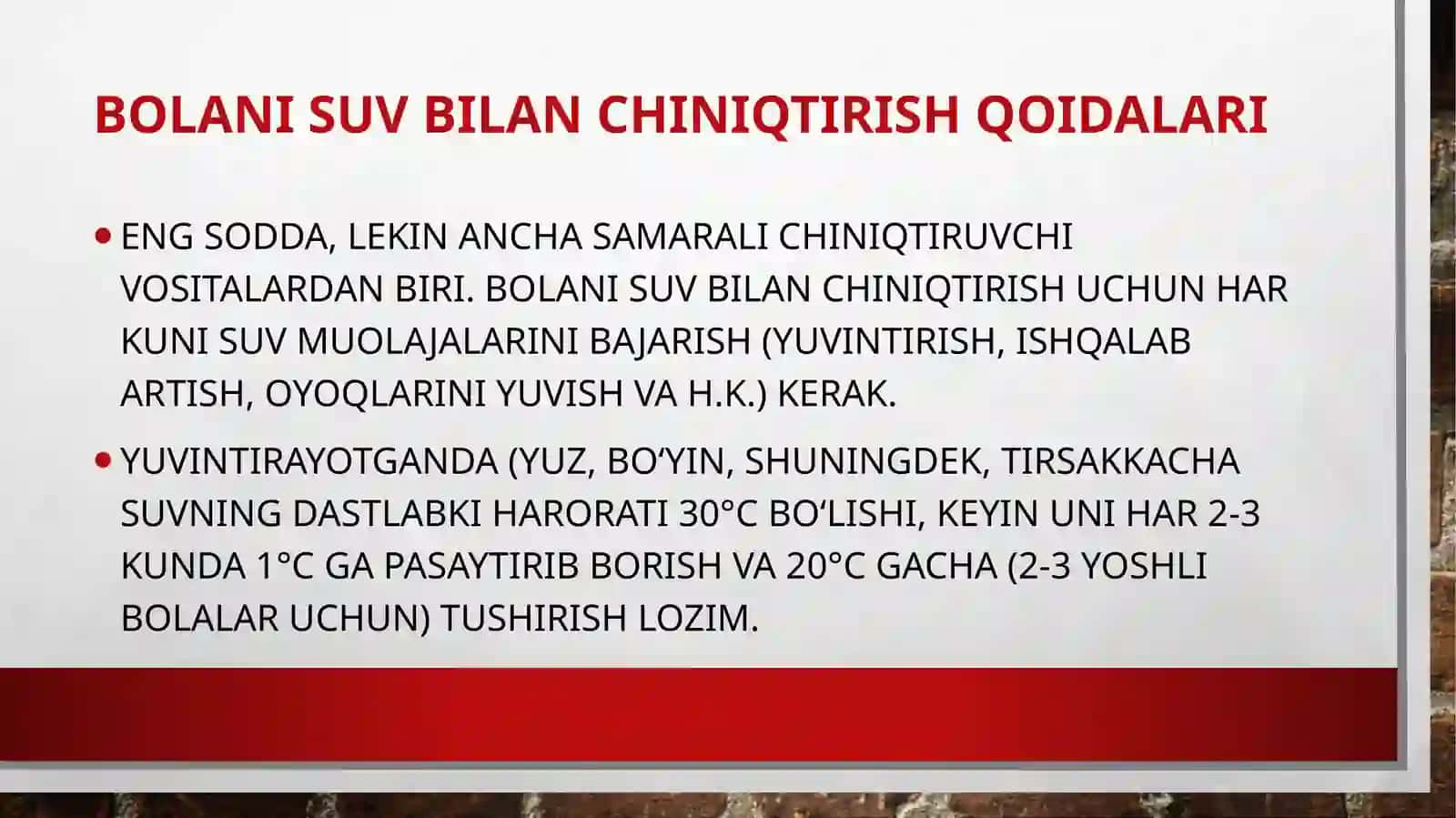 Maktabgacha yoshdagi bolalarni chiniqtirish 4
