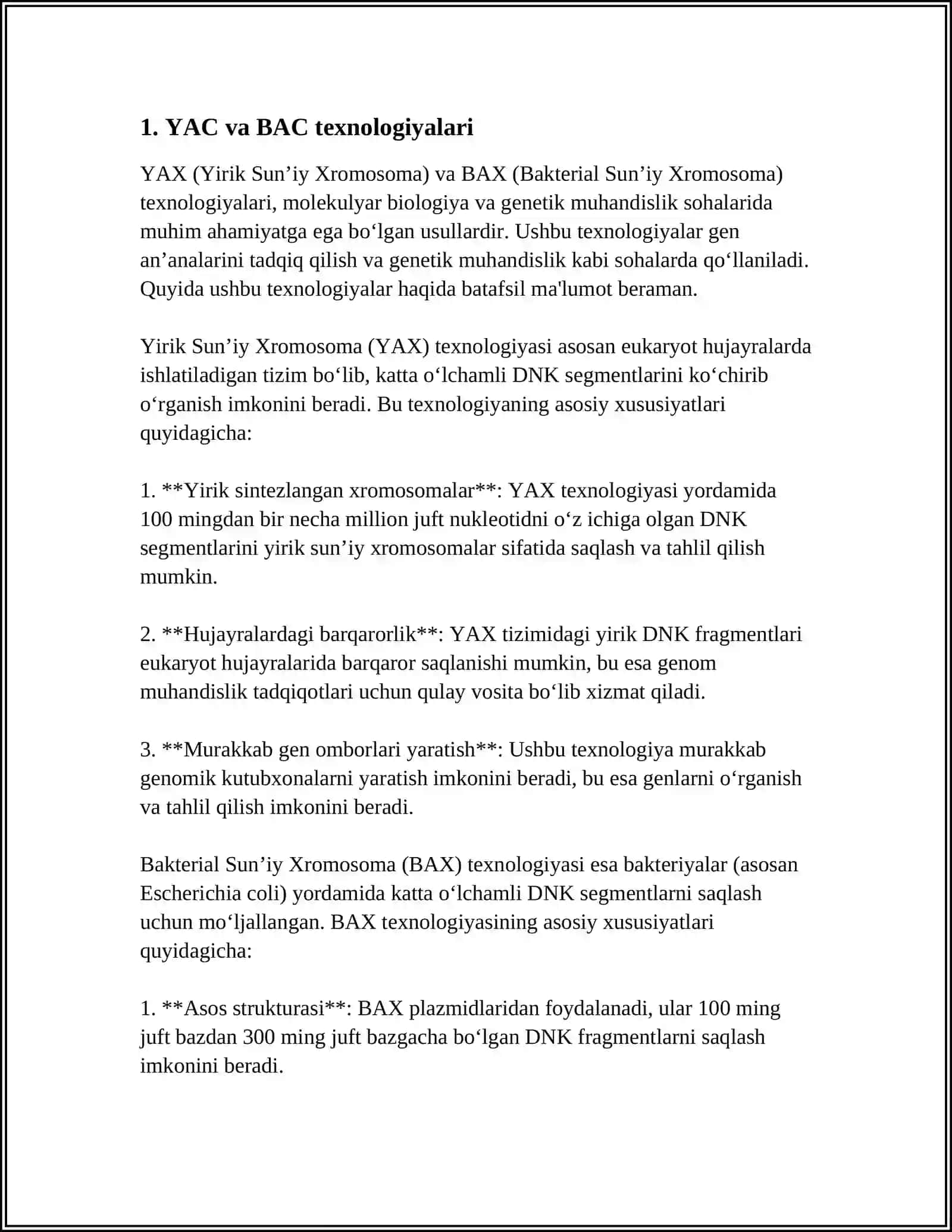 YAC,BAC VA PAC O'TA SIG'IMLI VEKTORLARI.GENOMIK DNK KUTUBXONALARINI OLISH UCHUN ULARDAN FOYDALANISH 4