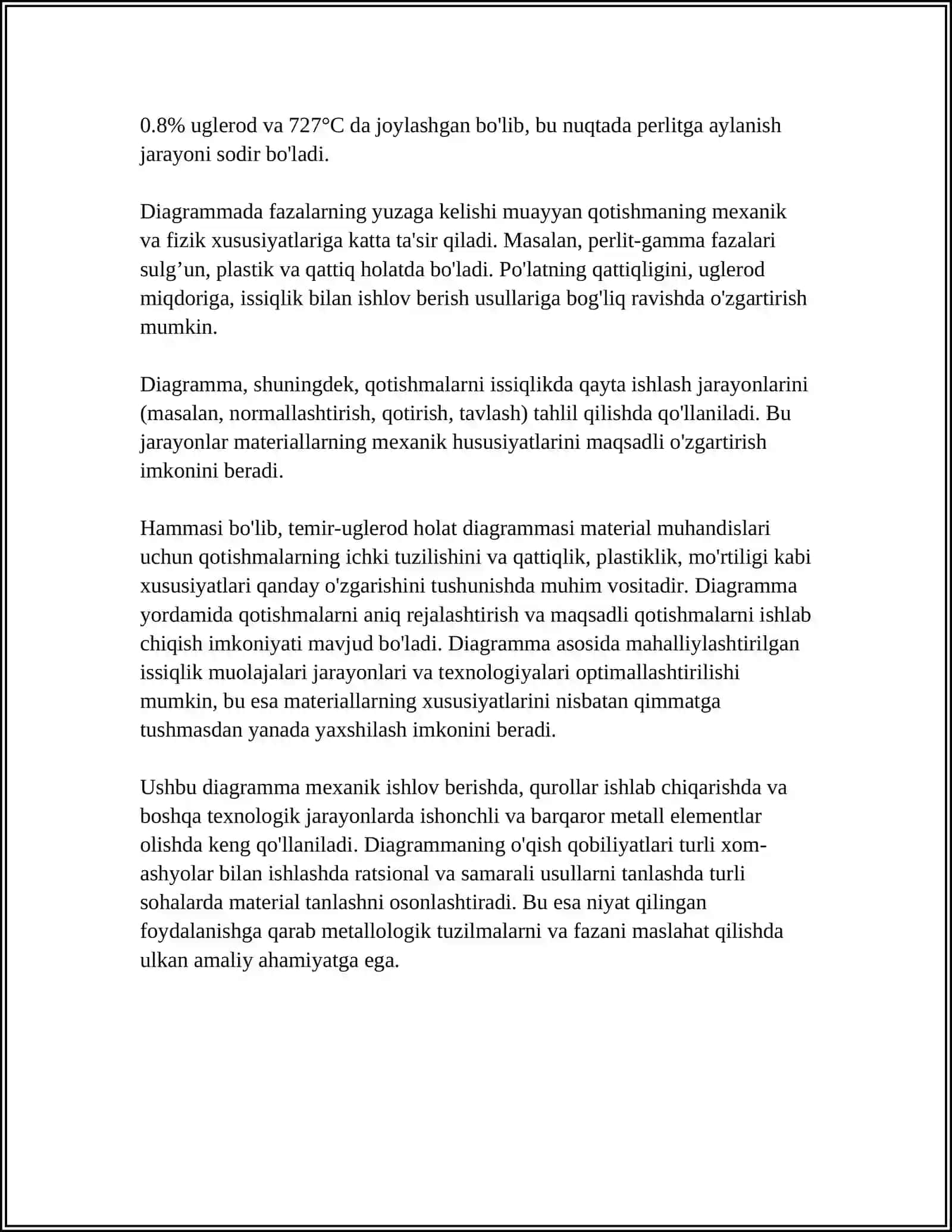TEMIR VA UNING QOTISHMALARI.TEMIR-UGLEROD HOLAT DIAGRAMMASI 4