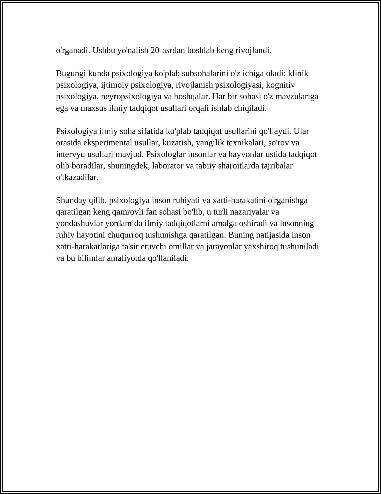 PSIXOLOGIYANING EVOLYUTSIYASI VA VUJUDGA KELISHI 4
