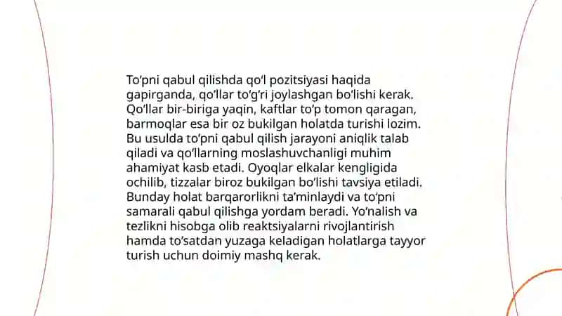 Ikki qo'lli uzatish texnikasi 4