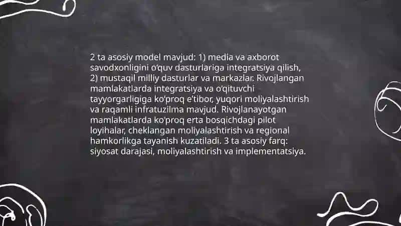 Dunyo mamlakatlaridagi media va axbarot savodxonligi taraqqiyoti 4