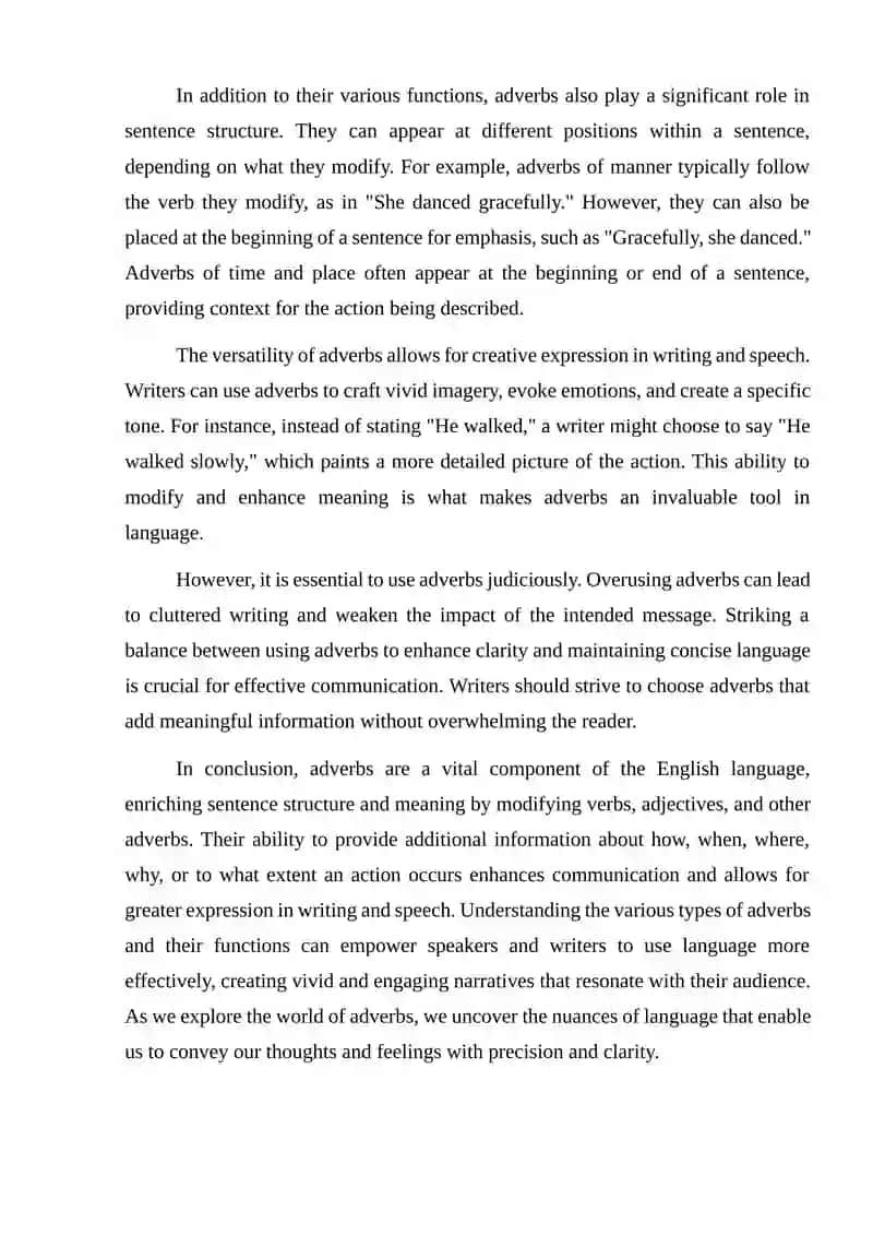 Talling about fugwuy adverbs 4