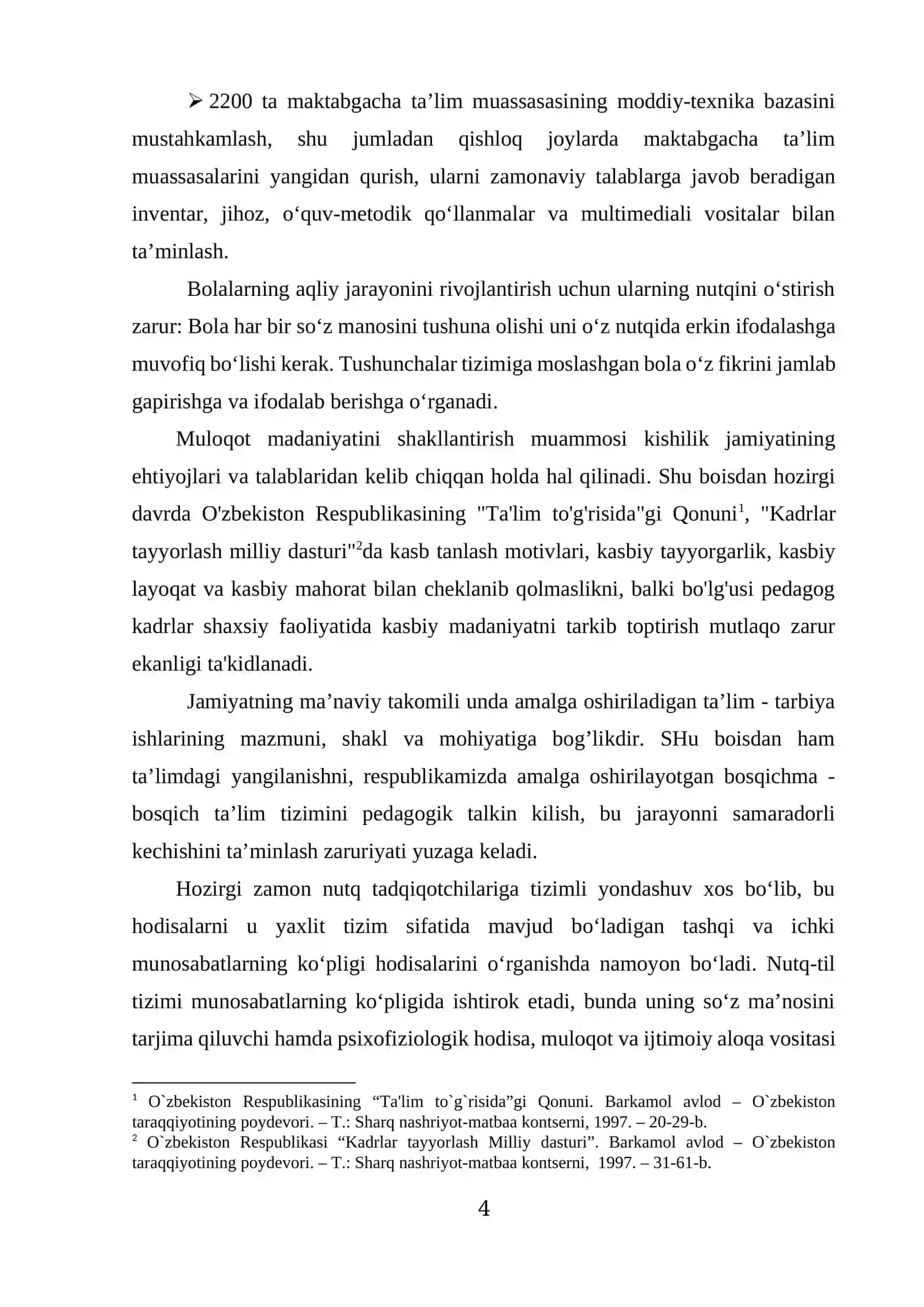 MAKTABGACHA YOSHDAGI BOLALAR NUTQINI O‘STIRISH VA RIVOJLANTIRISHNING PEDAGOGIK-PSIXOLOGIK MUAMMOLARI 4