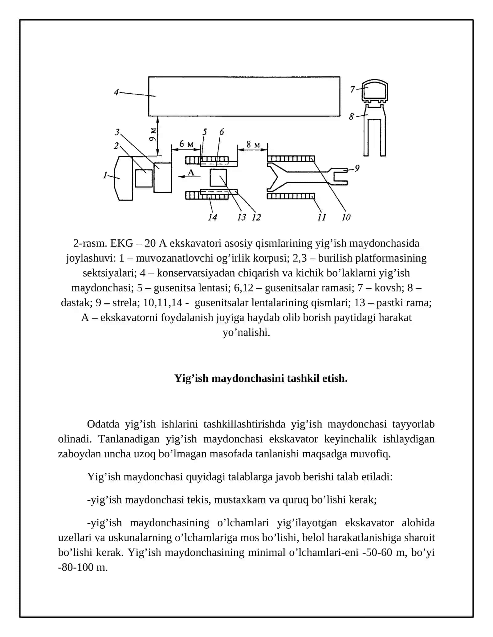 Karyer ekskavatorlarini yig’ish va ularga texnik xizmat ko’rsatish 4