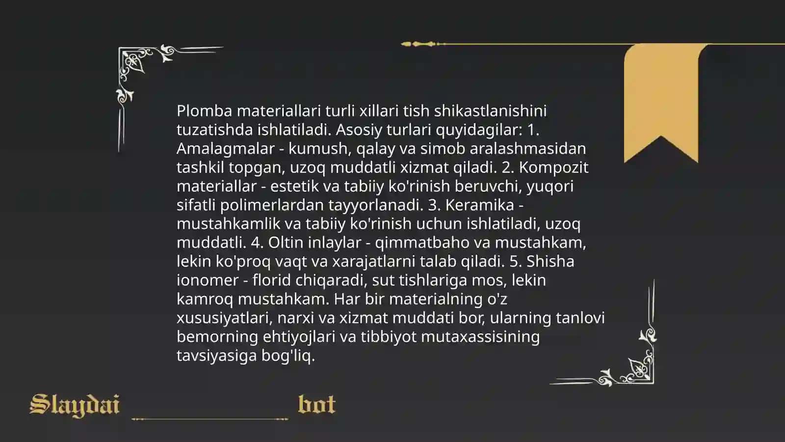 Plomba ashyolari tasnifi 4