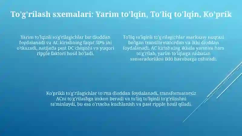 Yarim o'tkazgichli to'g'rilagichlar 4