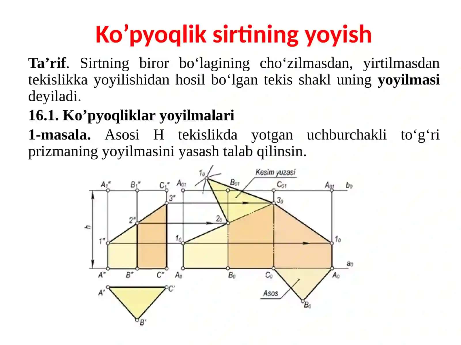 Ko’pyoqliklar kesishuvi va yo’yilmalari yasash 4
