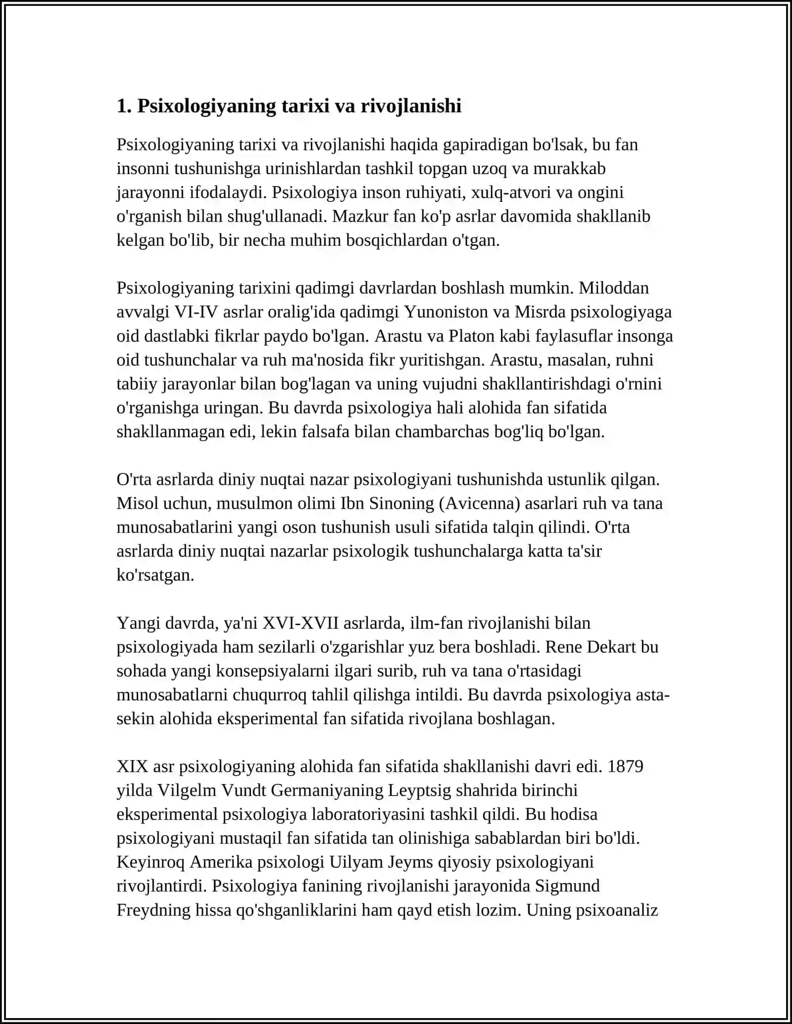 PSIXOLOGIYA FANINING PREDMETI PSIXOLOGIYA FANINING MAQSADI VA VAZIFALARI 4