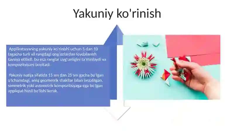 Qogʻozdan geometrik shaklli applikatsiya yasash 4