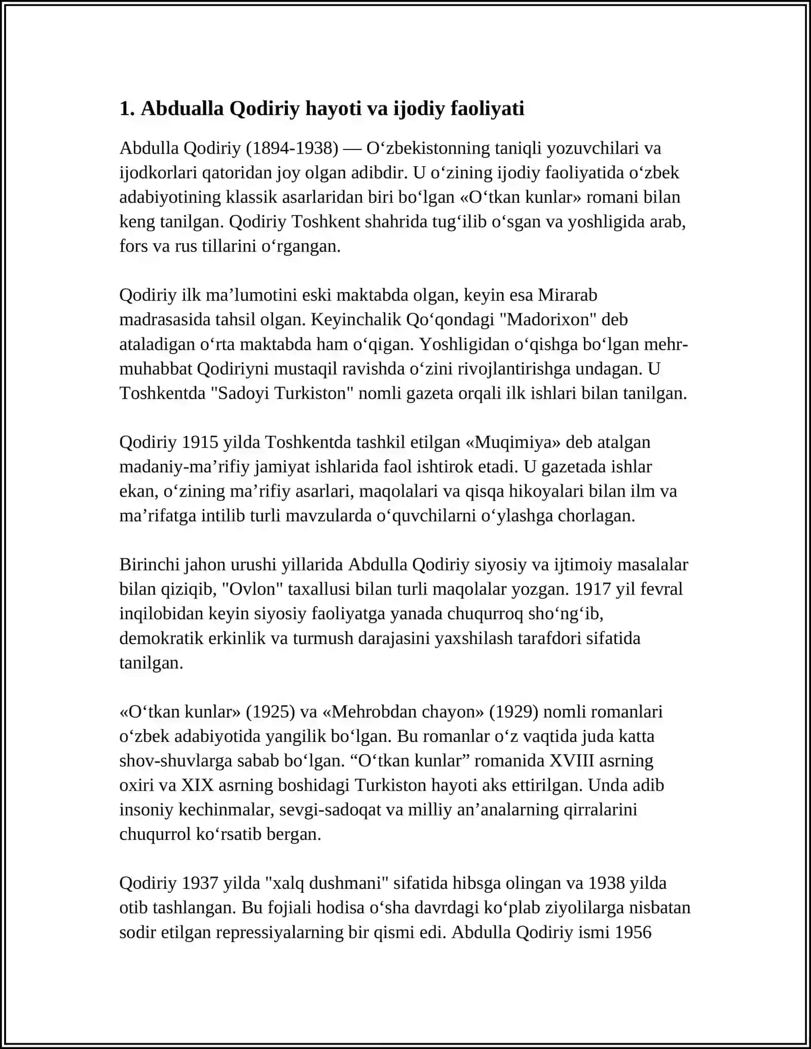 BAHODIR KARIMOV "ABDULLA QODIRIY VA GERMENEVTIK TAFAKKUR" KITOBINI OʻRGANISH 4
