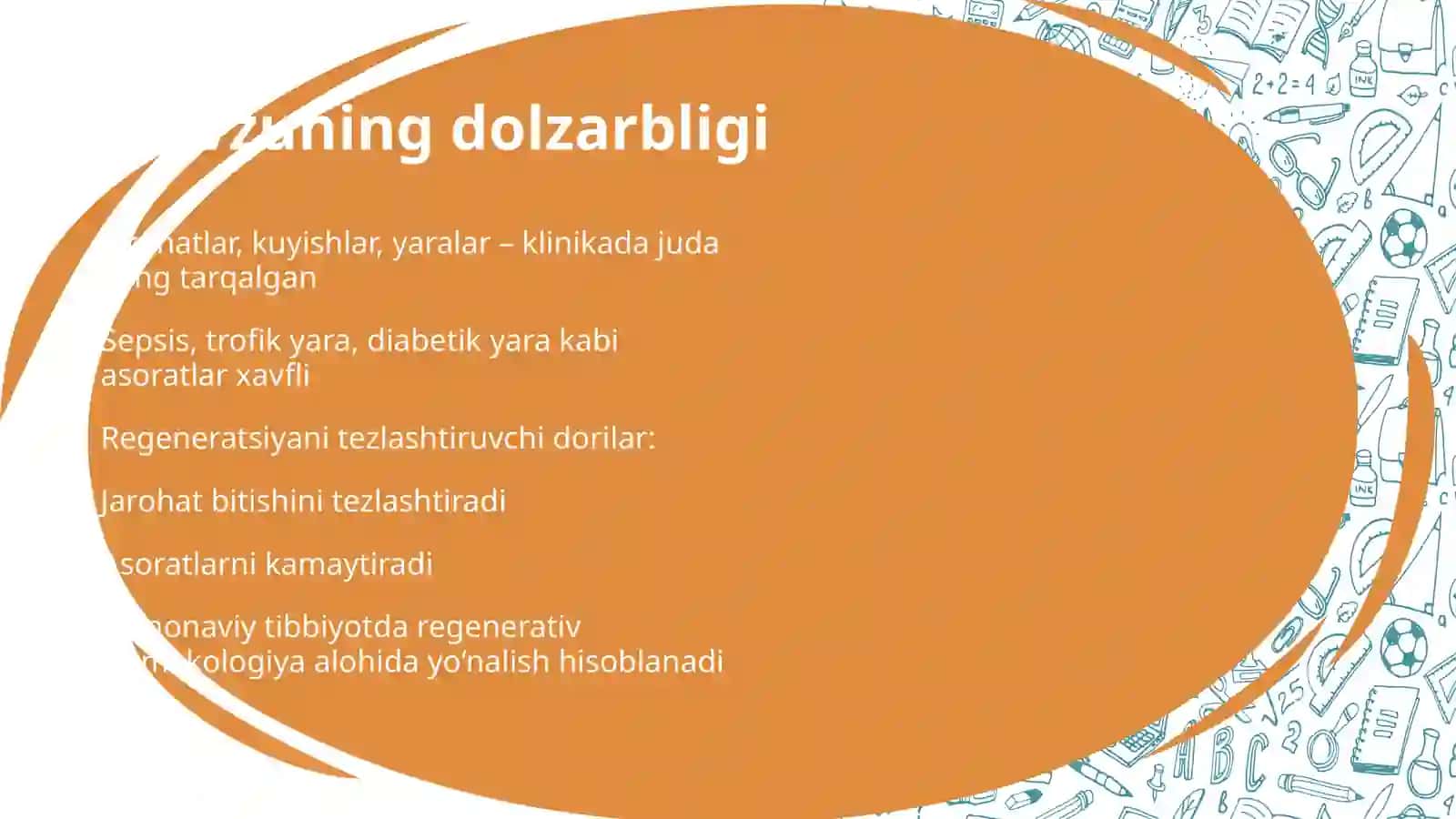 Zahmga qarshi vositalar. Regenerantlar va reparantlar 4