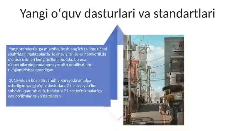 Koreyada boshlan'ich ta'lim tizimi va hozirgi zamon o'zgarishlari 4