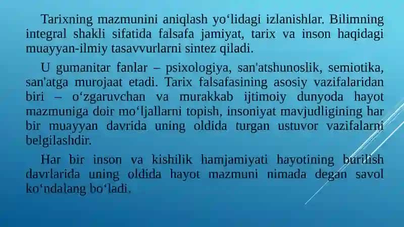 TARIX FALSAFASI VA FALSAFA TARIXI UYG'UNLIGI 4